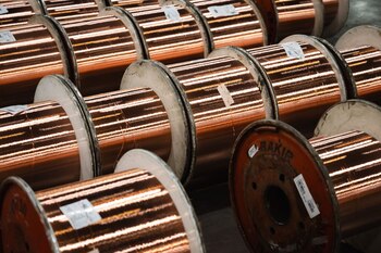 Spools of copper wire at