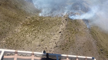 Un incendio forestal en San