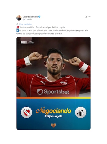 El posteo de César Luis