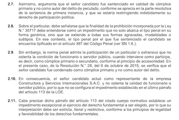 Pronunciamiento del JNE sobre la