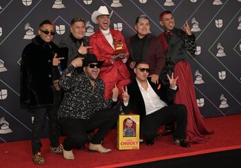 Mexican band Grupo Firme pose