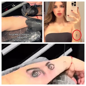 Ya que su esposo Alejandro se tatuó sus ojos, Carolina le correspondió al marcarse la piel con las iniciales de él con A de Alejandro pero curiosamente con la H, que es la inicial de su segundo apellido, Herrera, que es el de su suegra, aunque su primer apellido es Sánchez Foto: Redes sociales Carolina Flores