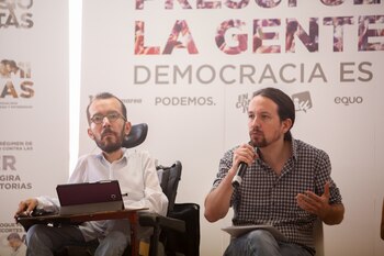 24/09/2018 El Secretario General de Podemos, Pablo Iglesias, y el Secretario de Organización de Podemos, Pablo Echenique, en el Círculo de Bellas Artes de Madrid
POLITICA MADRID ESPAÑA EUROPA
Europa Press