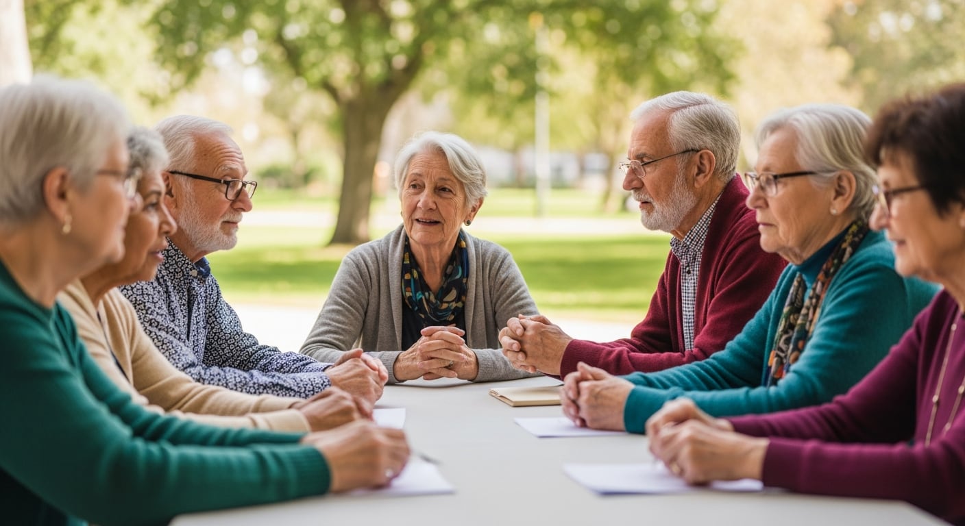 Un diverso grupo de adultos mayores participa activamente en una reunión social al aire libre, mostrando alegría y concentración. (Imagen Ilustrativa Infobae)