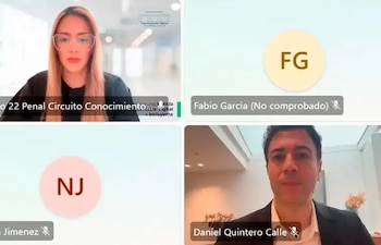 Audiencia del caso Aguas Vivas en el Juzgado 22 Penal del Circuito de Medellín. - Crédito captura de video