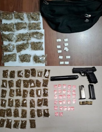 Parte de los indicios asegurados tras las detenciones. Crédito: SSC