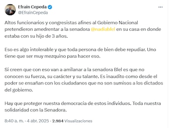 Efraín Cepeda, presidente del Senado,