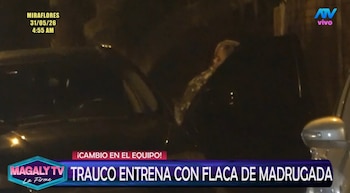 Miguel Trauco es ampayado con una mujer: imágenes muestran que ambos permanecieron juntos dentro de una camioneta. Captura: Magaly TV La Firme.