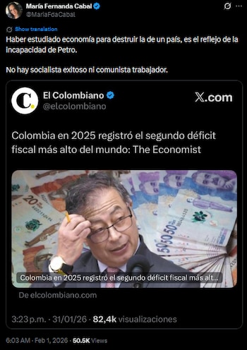 María Fernanda Cabal arremetió contra