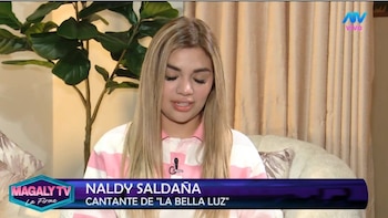 Naldy Saldaña, excantante de La Bella Luz acusa a director musical de besarla a la fuerza: caso ya está en Fiscalía. Captura: Magaly TV La Firme.