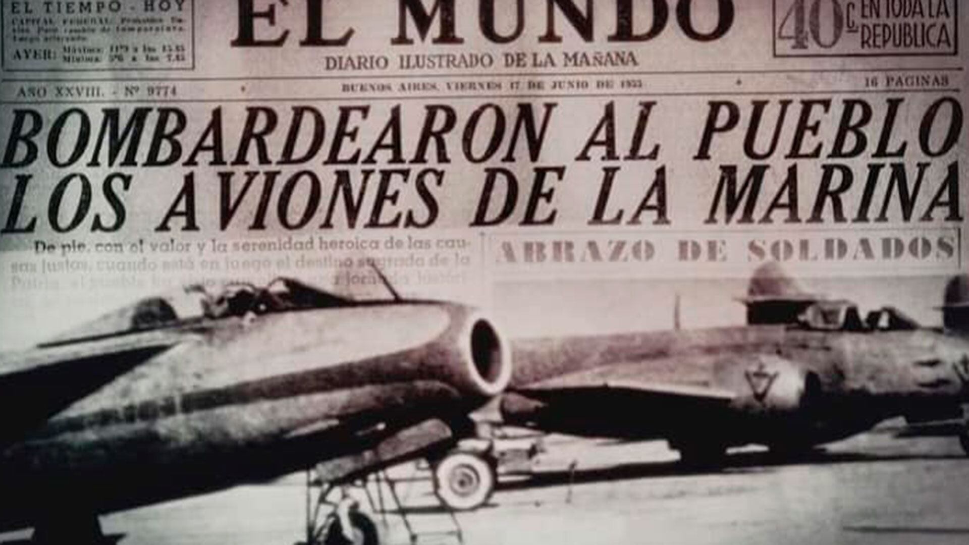 La tapa de El Mundo al otro día de los bombardeos