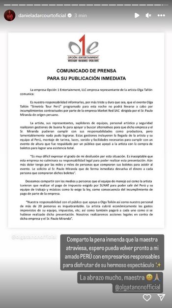 Daniela Darcourt le mandó un