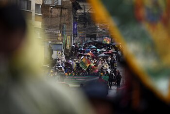 Una marcha en La Paz,