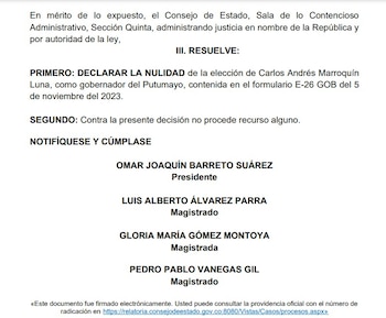 La sentencia de la Sección