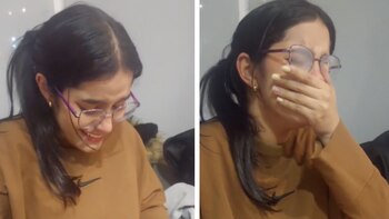 La chica no pudo ocultar