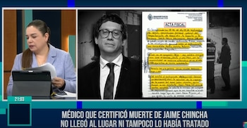 “No lo examinó y aun así firmó su defunción”: Milagros Leiva cuestiona certificado de muerte de Jaime Chincha. Infobae Perú / Captura TV - Willax