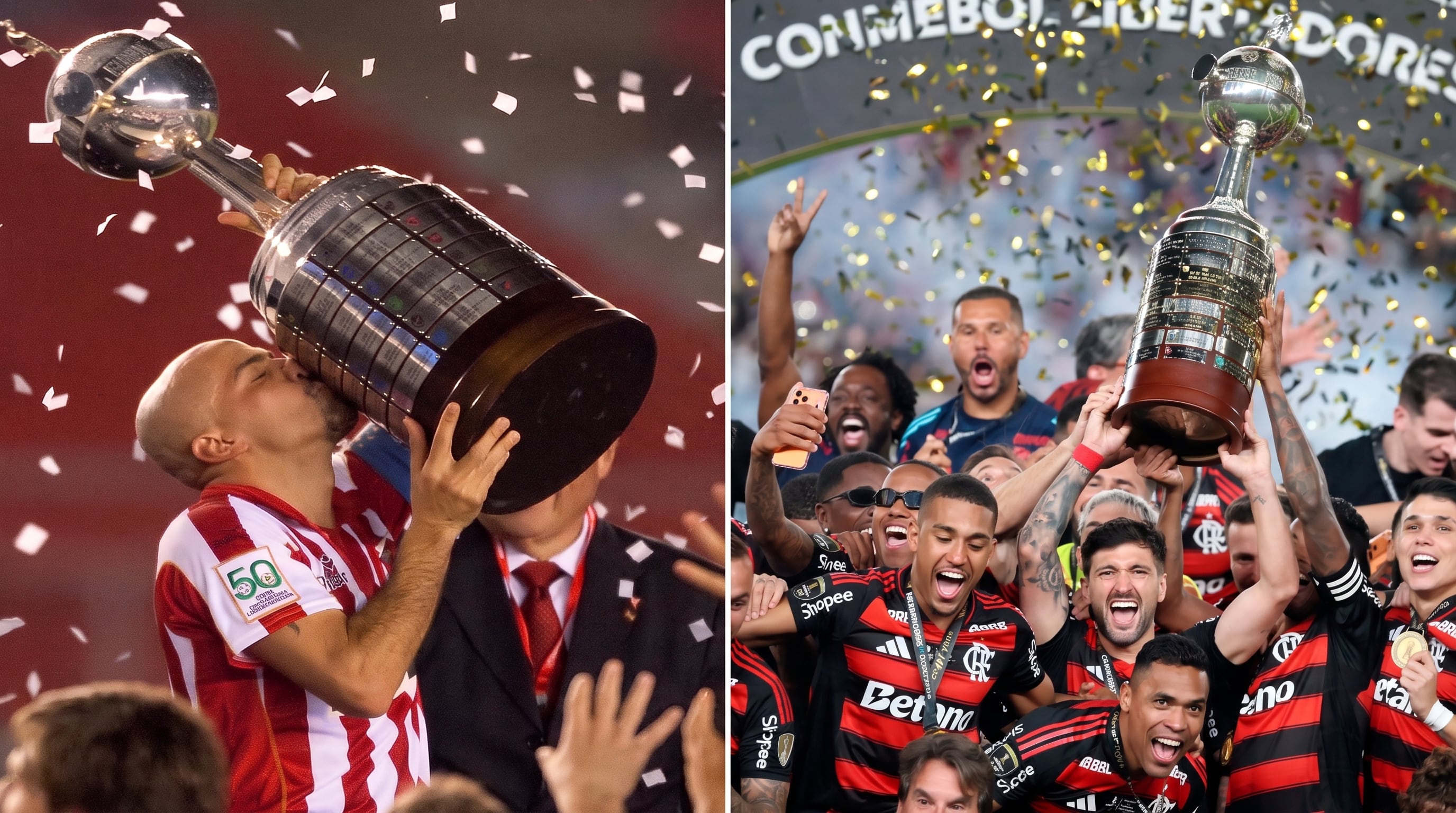 Flamengo y Estudiantes campeones de Libertadores (Imagen Ilustrativa Infobae)