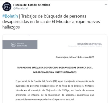 (Foto: Twitter @FiscaliaJal)