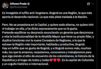 Alfonso Prada - crédito @alfonsoprada/X