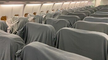 Cabina del avión acondicionado para