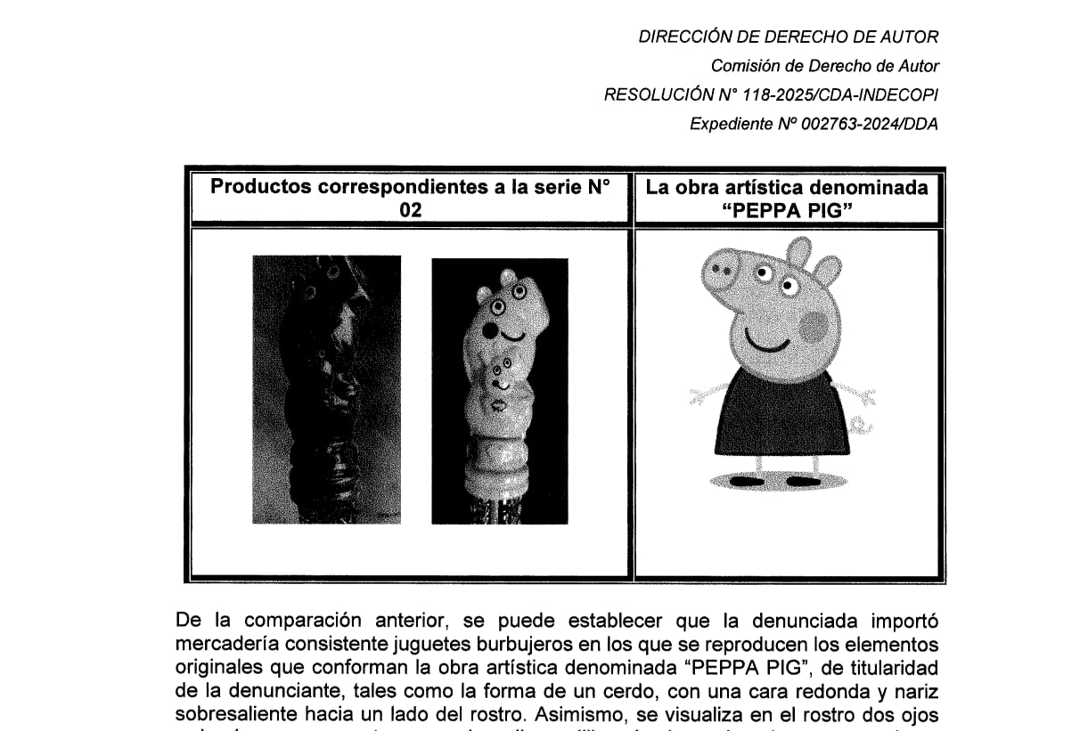 Los juguetes incautados por reproducir la imagen de Peppa Pig. Foto: Indecopi