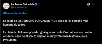 Pacientes Colombia - crédito @Pacientesco/X