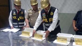 Oro incautado durante megaoperativo. Foto: PNP Medio Ambiente.