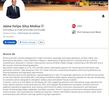 Las autoridades investigan las causas del accidente en Miami mientras los registros de la torre de control documentaron los minutos posteriores al siniestro - crédito LinkedIn