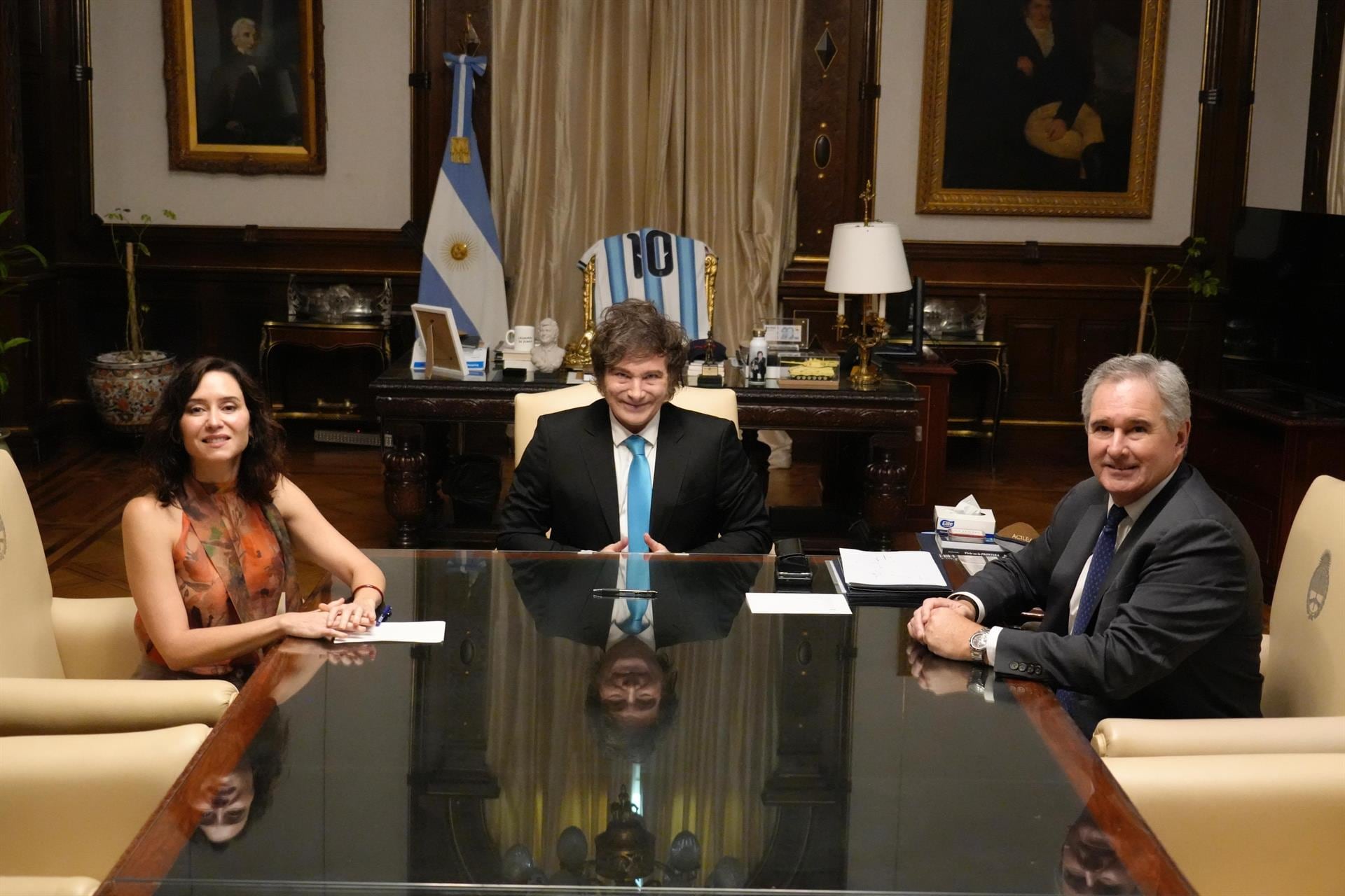 Isabel Díaz Ayuso y Javier Milei reunidos en la Casa Rosada