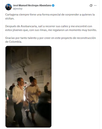 El vicepresidente exaltó el talento de los jóvenes músicos - crédito @jrestrp/X