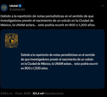 Comunicado oficial de la Universidad