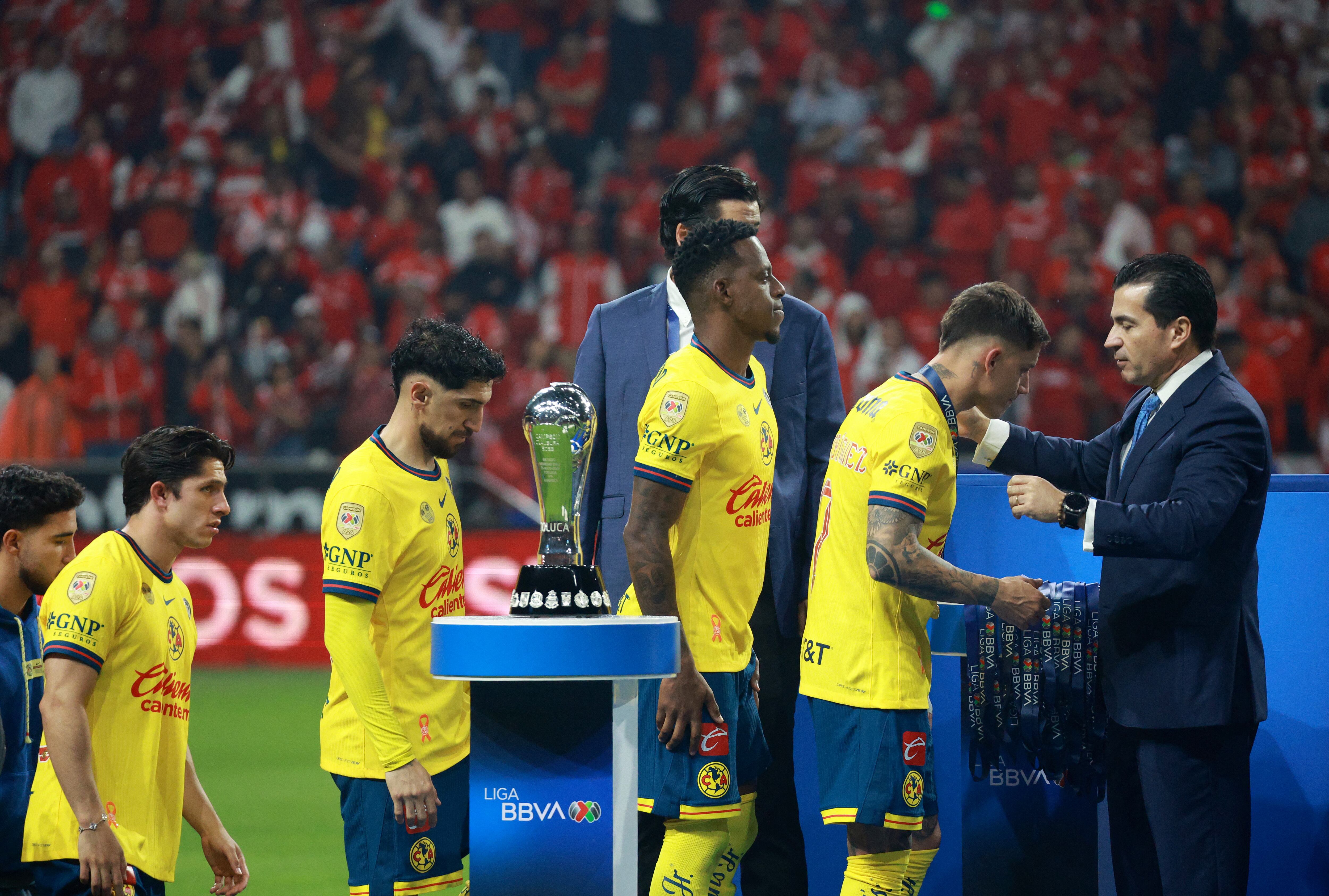 Soccer Football - Liga MX - Final - Second leg - Toluca v America - Estadio La Bombonera, Toluca, Mexico - May 25, 2025 America