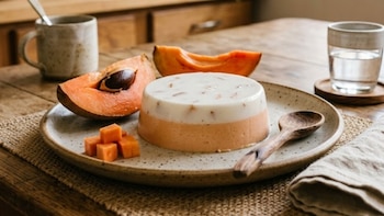 Gelatina de coco con mamey: sin lácteos, cremosa y llena de fibra