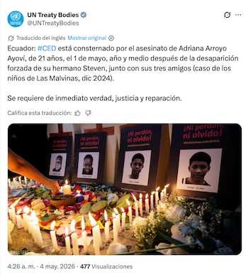 El pronunciamiento del comité de la ONU.