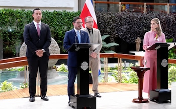 El ministro de Justicia, Gabriel Aguilar, informó que los primeros privados de libertad que ingresarán al centro serán los implicados en el homicidio del oficial Gerson Rosales. Crédito: Captura video Presidencia de la República