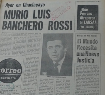 Correo anuncia muerte de Banchero