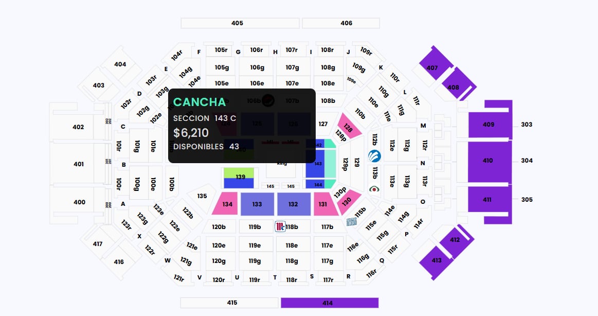 Lugares disponibles en la Arena Monterrey para el WWE Supershow