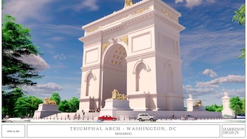 Aprobaron el plan de diseño para el “Arco de Trump” con ligeros cambios