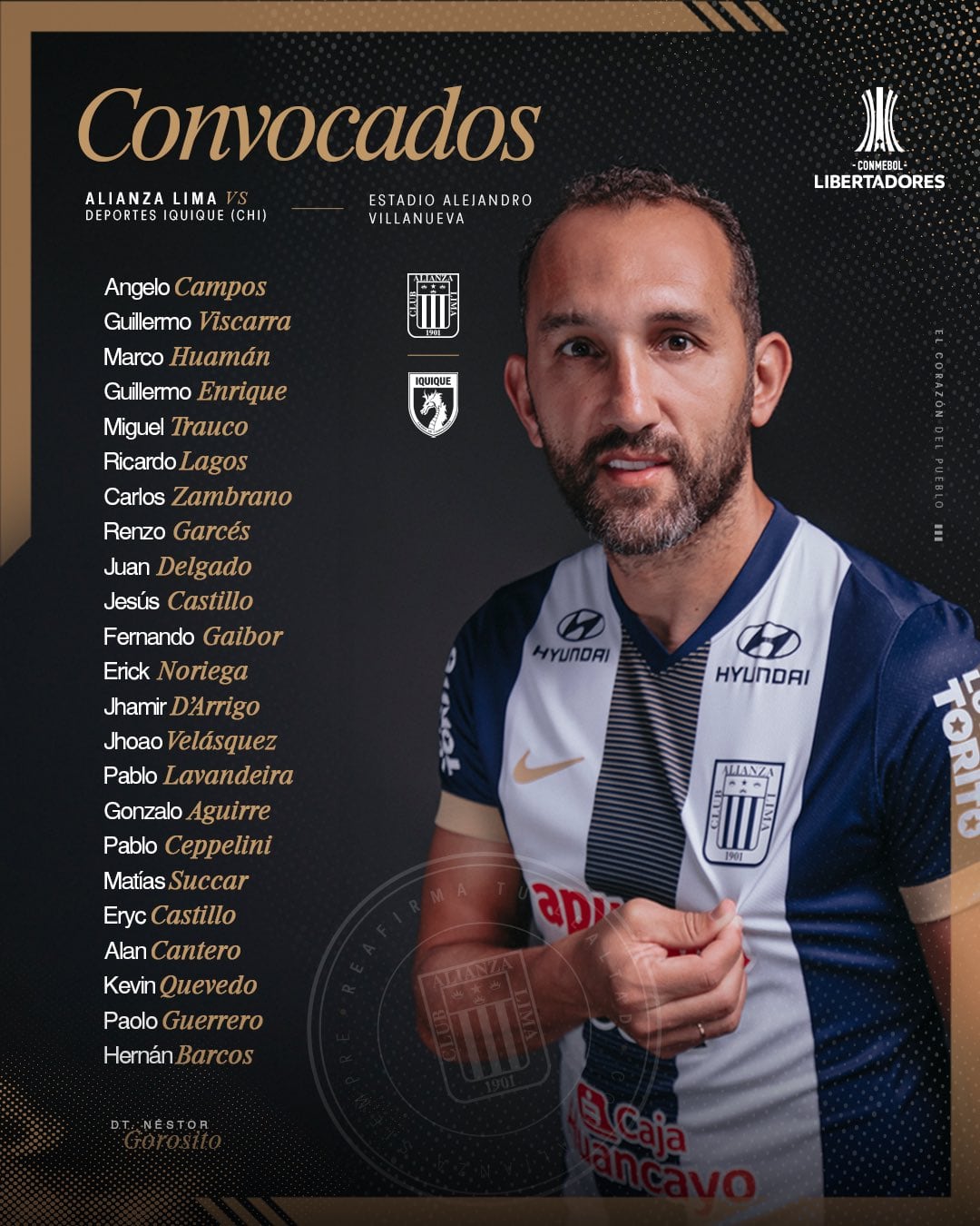 Jugadores convocados de Alianza Lima ante Deportes Iquique por la fase 3 de la Copa Libertadores 2025.