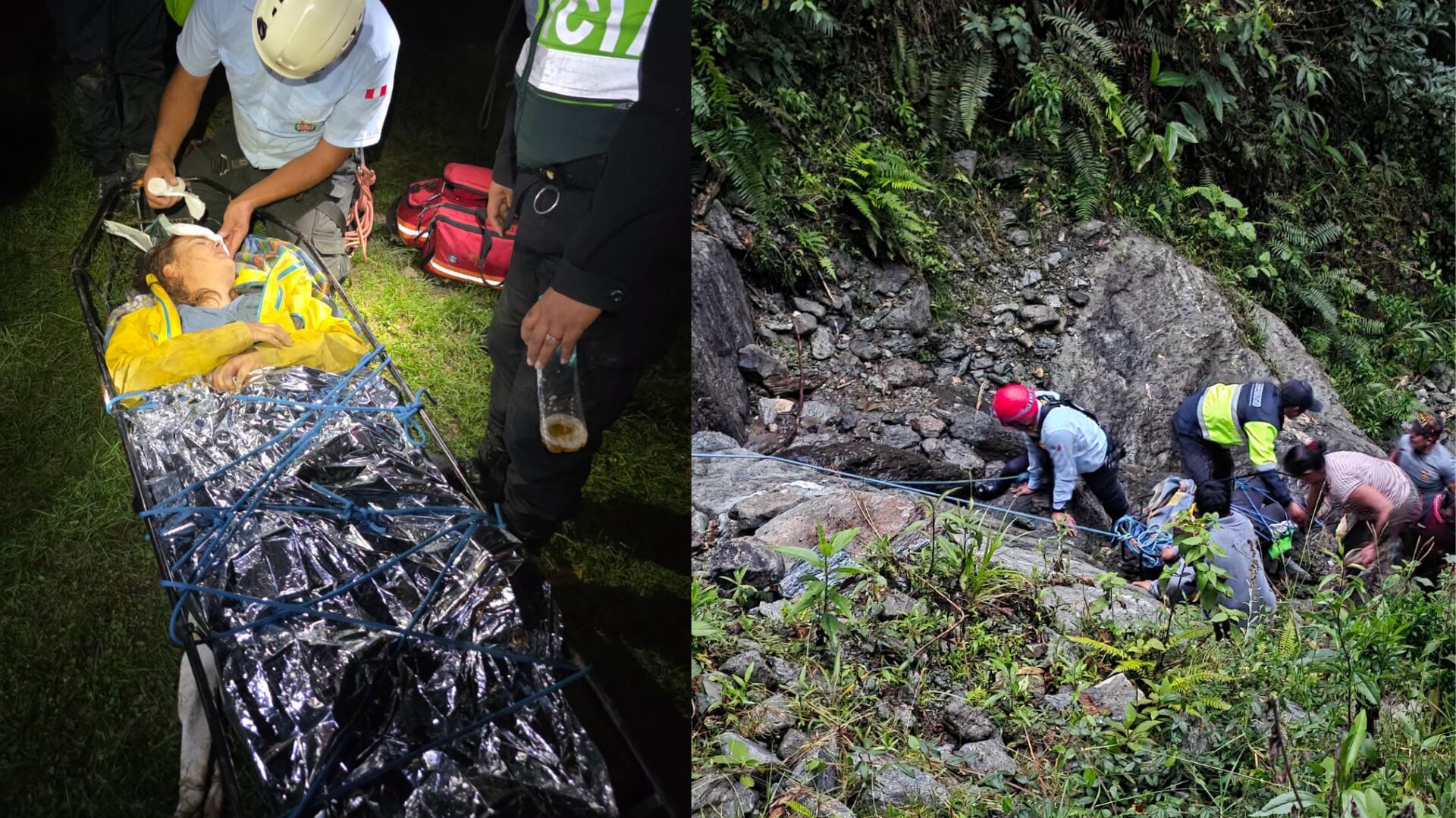 Turista alemana sufre caída en la ruta Salkantay rumbo a Machu Picchu y es rescatada tras varias horas en una zona de difícil acceso en Cusco