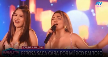Naldy Saldaña negó romance con César Sánchez, pero su esposa responde con inesperada acusación. Captura: Magaly TV La Firme.