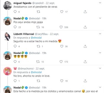 Nodal contestó varios mensajes