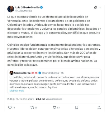 Con este mensaje en X,