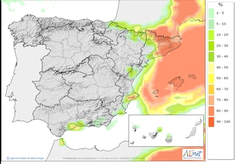 Precipitaciones en la Península (AEMET/red