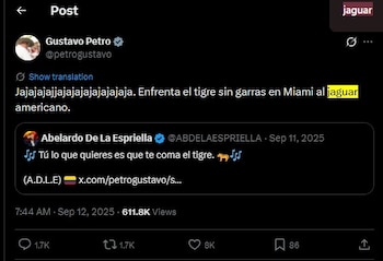 Petro hablando sobre el jaguar