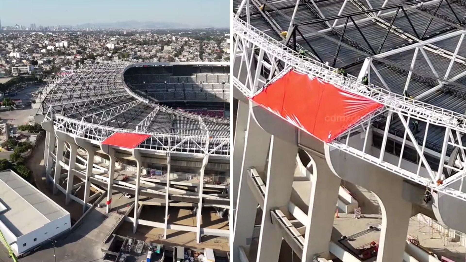 A punto de culminar su remodelación, así luce la nueva fachada del Estadio Azteca para celebrar el Mundial 2026