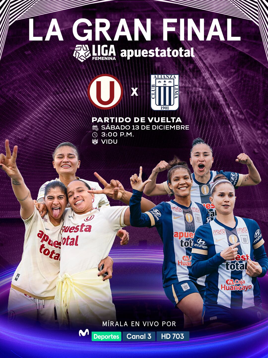 Movistar Deportes transmitirá Alianza Lima vs Universitario por la Liga Femenina 2025