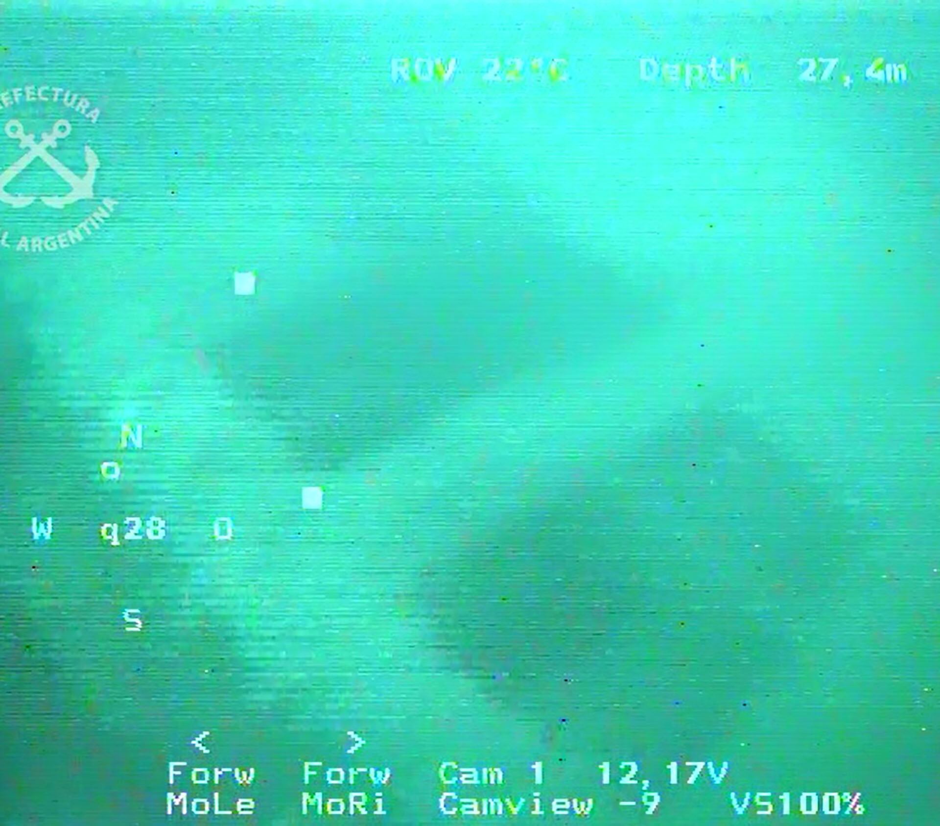 Imagen de la cubierta del submarino nazi tomada por la expedición oficial de la Prefectura Naval Argentina