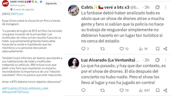 BTS pidió a sus seguidores no permanecer frente al hotel donde se hospeda el grupo durante su visita a Lima.