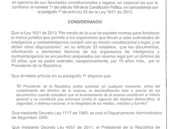 Porción del decreto que pide